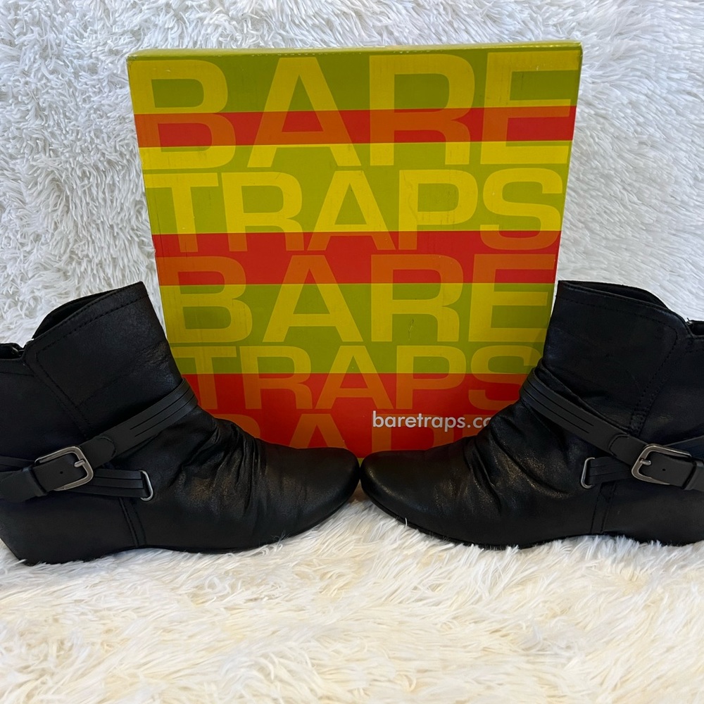 Black ankle boots with buckle , size 8 1/2, Rampage